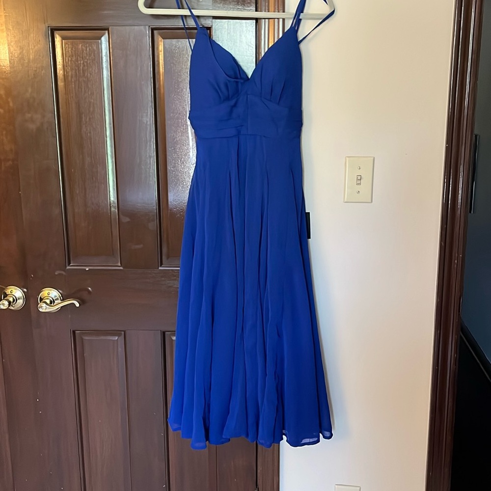 Blue open back prom/summer dress